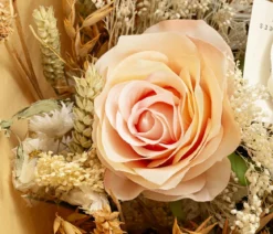 Trockenblumenbouquet Seidenglanz Peach