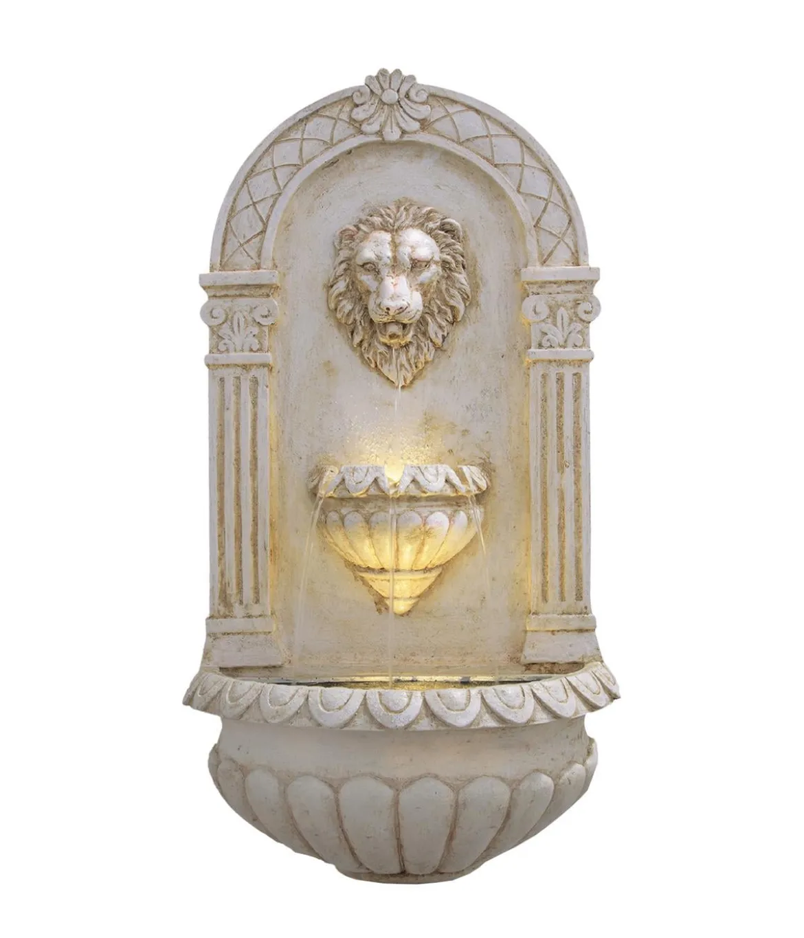 Ubbink Acqua Arte Polyresin-Wandbrunnen Assoro mit LED-Beleuchtung, ca. H80 cm