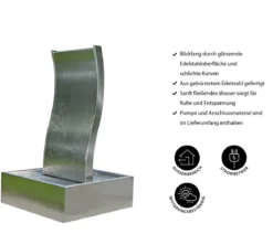 Ubbink Edelstahl-Gartenbrunnen Genova, ca. B60/H110/T60 cm