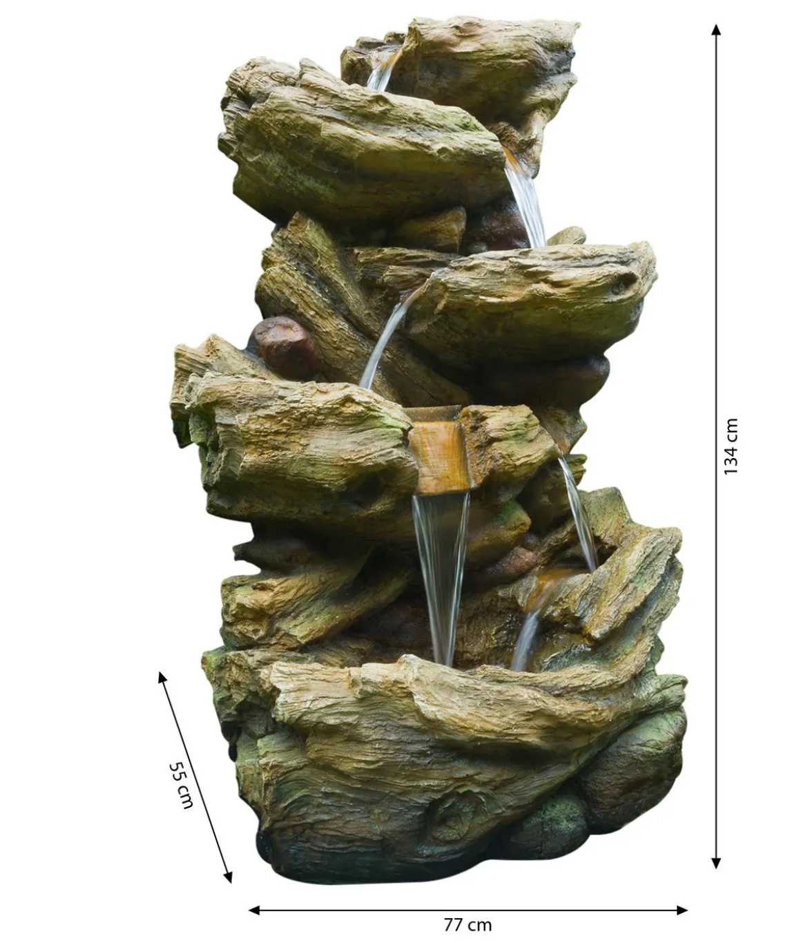 Ubbink Polyresin-Gartenbrunnen Wasserfall Sedona, ca. B77/H134/T55 cm