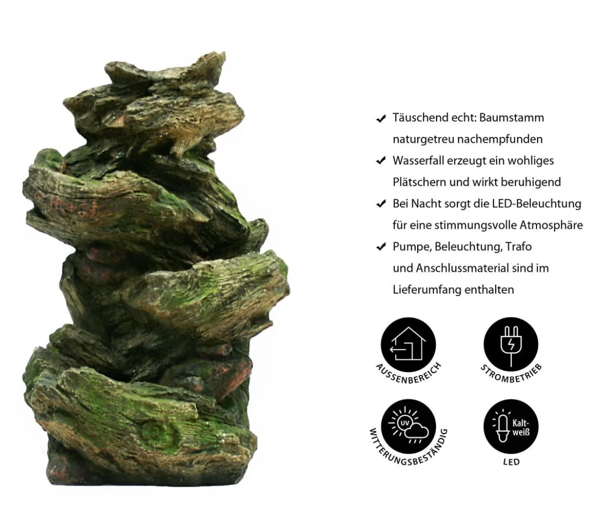 Ubbink Polyresin-Gartenbrunnen Mini-Wasserfall Vernier, ca. B46/H78/T36 cm