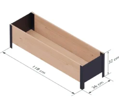 Upyard Holz-Pflanzkasten ModernBox, ca. B118/H32/T36 cm