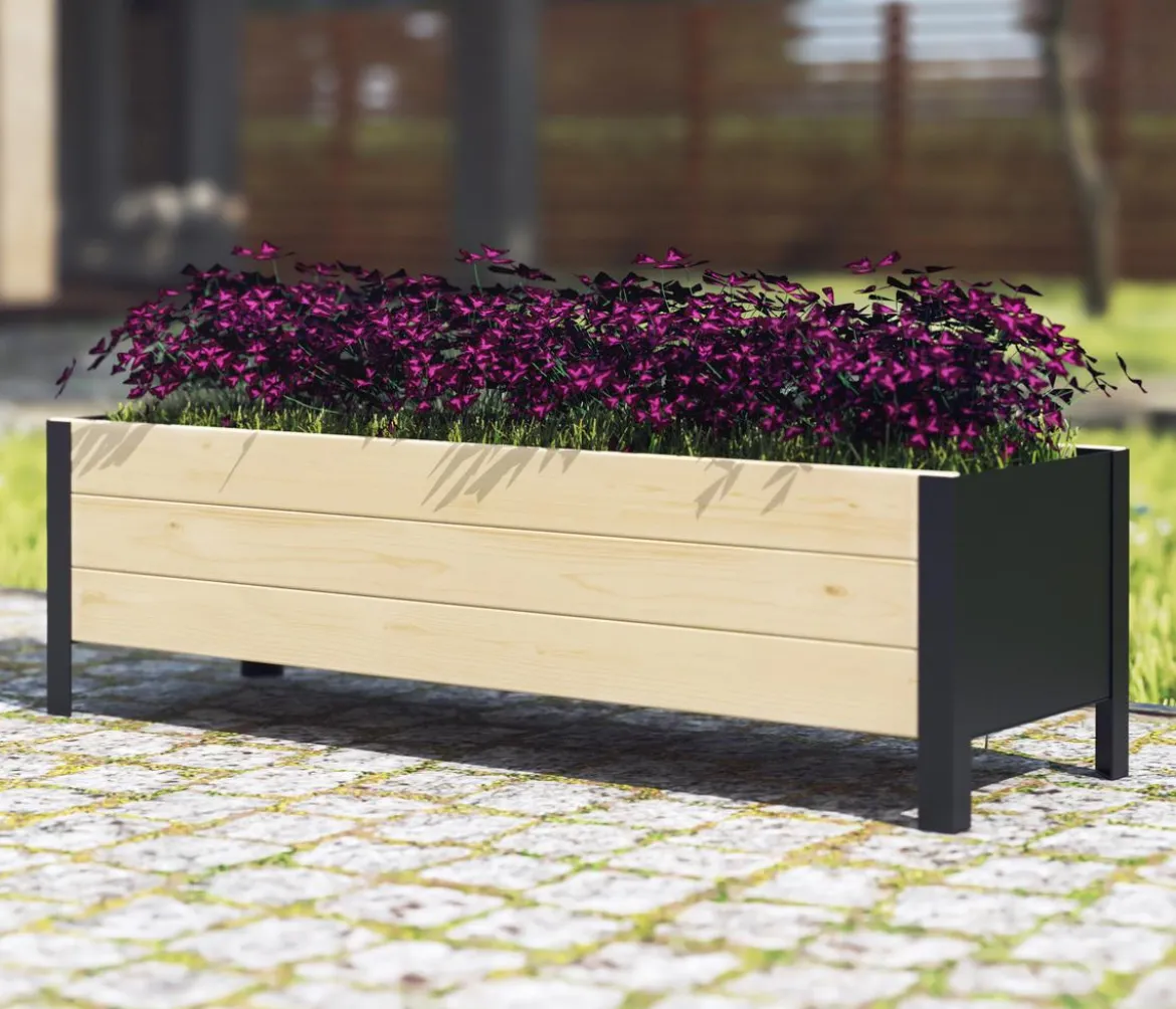 Upyard Holz-Pflanzkasten ModernBox, ca. B118/H32/T36 cm