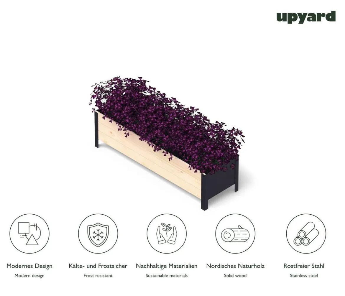 Upyard Holz-Pflanzkasten ModernBox, ca. B118/H32/T36 cm
