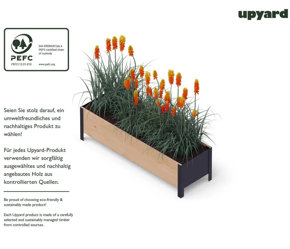 Upyard Holz-Pflanzkasten ModernBox, ca. B118/H32/T36 cm