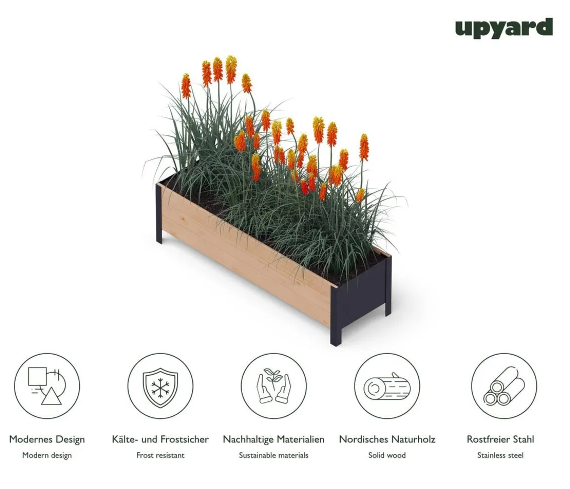 Upyard Holz-Pflanzkasten ModernBox, ca. B118/H32/T36 cm