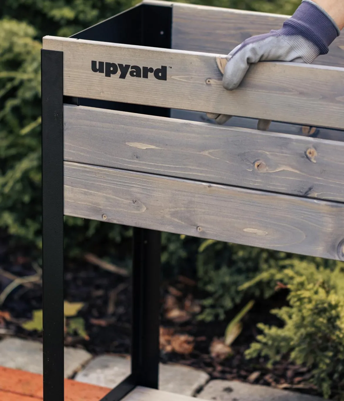Upyard Holz-Pflanzkasten ModernBox mit Ablage, ca. B118/H72/T36 cm