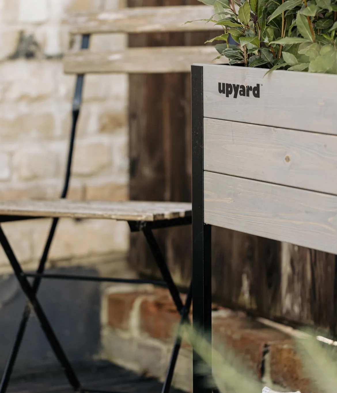 Upyard Holz-Pflanzkasten ModernBox mit Ablage, ca. B58/H72/T36 cm