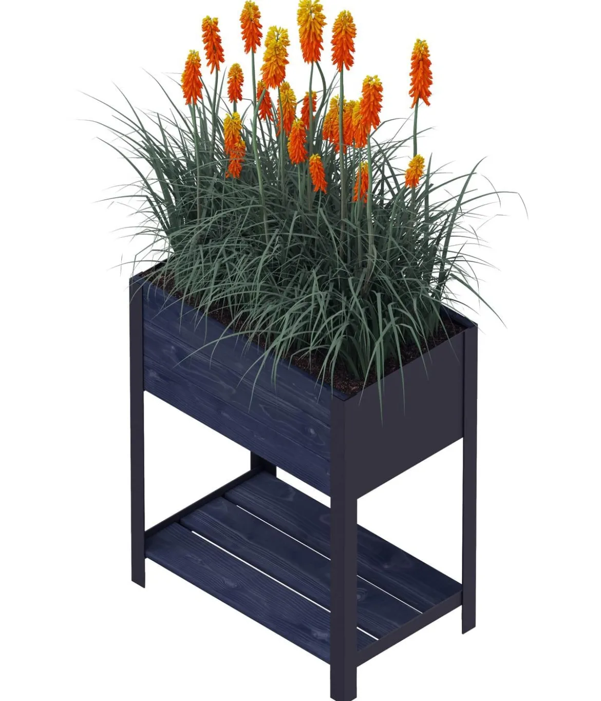 Upyard Holz-Pflanzkasten ModernBox mit Ablage, ca. B58/H72/T36 cm