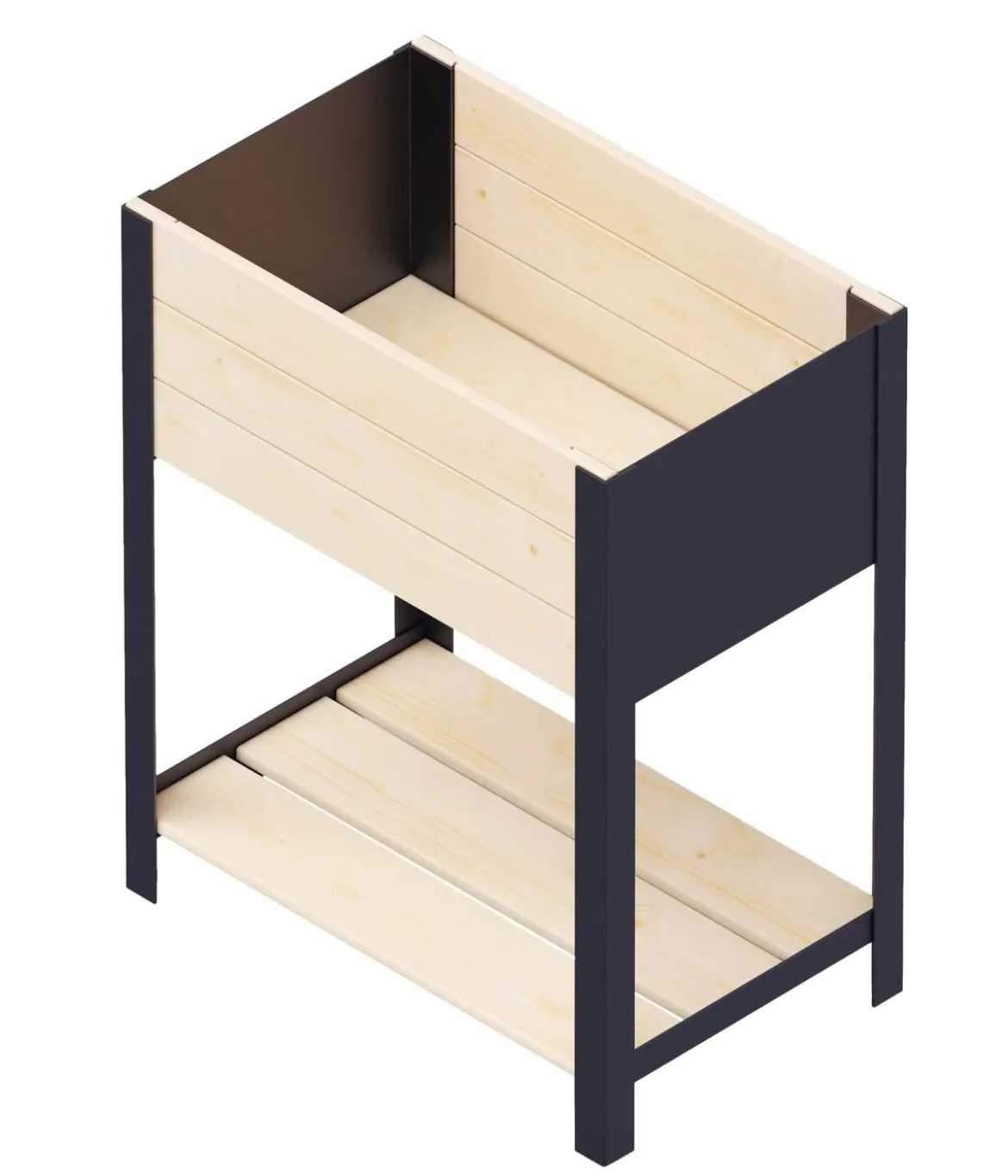 Upyard Holz-Pflanzkasten ModernBox mit Ablage, ca. B58/H72/T36 cm