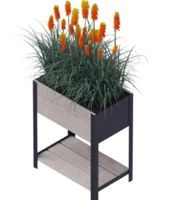 Upyard Holz-Pflanzkasten ModernBox mit Ablage, ca. B58/H72/T36 cm