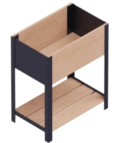 Upyard Holz-Pflanzkasten ModernBox mit Ablage, ca. B58/H72/T36 cm