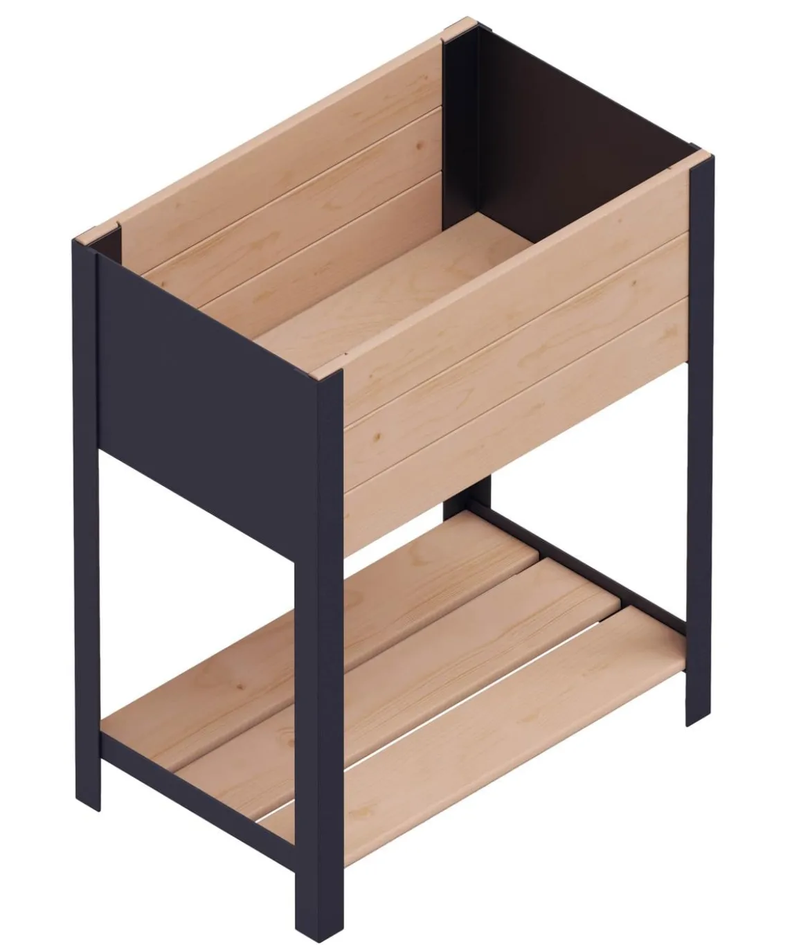Upyard Holz-Pflanzkasten ModernBox mit Ablage, ca. B58/H72/T36 cm