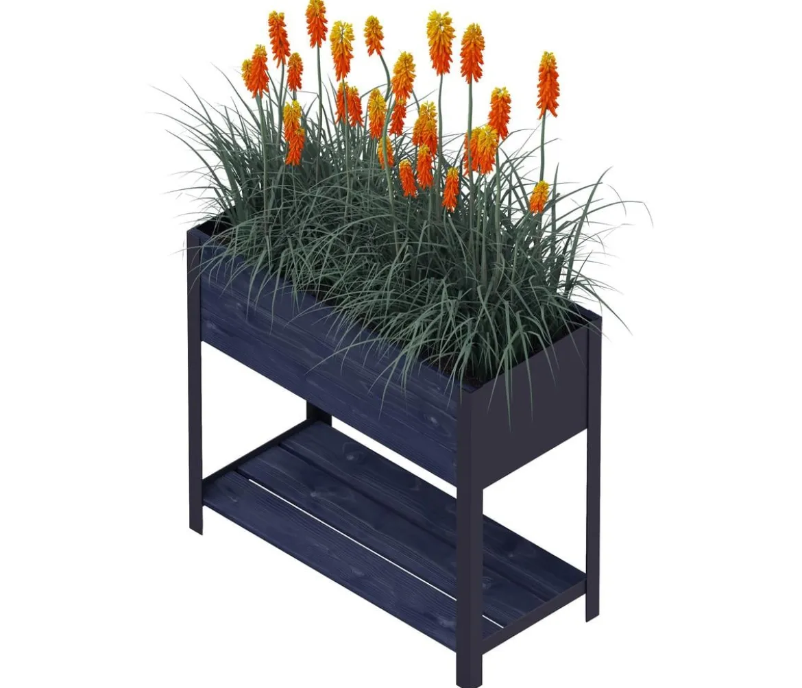 Upyard Holz-Pflanzkasten ModernBox mit Ablage, ca. B78/H72/T36 cm