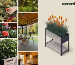 Upyard Holz-Pflanzkasten ModernBox mit Ablage, ca. B78/H72/T36 cm