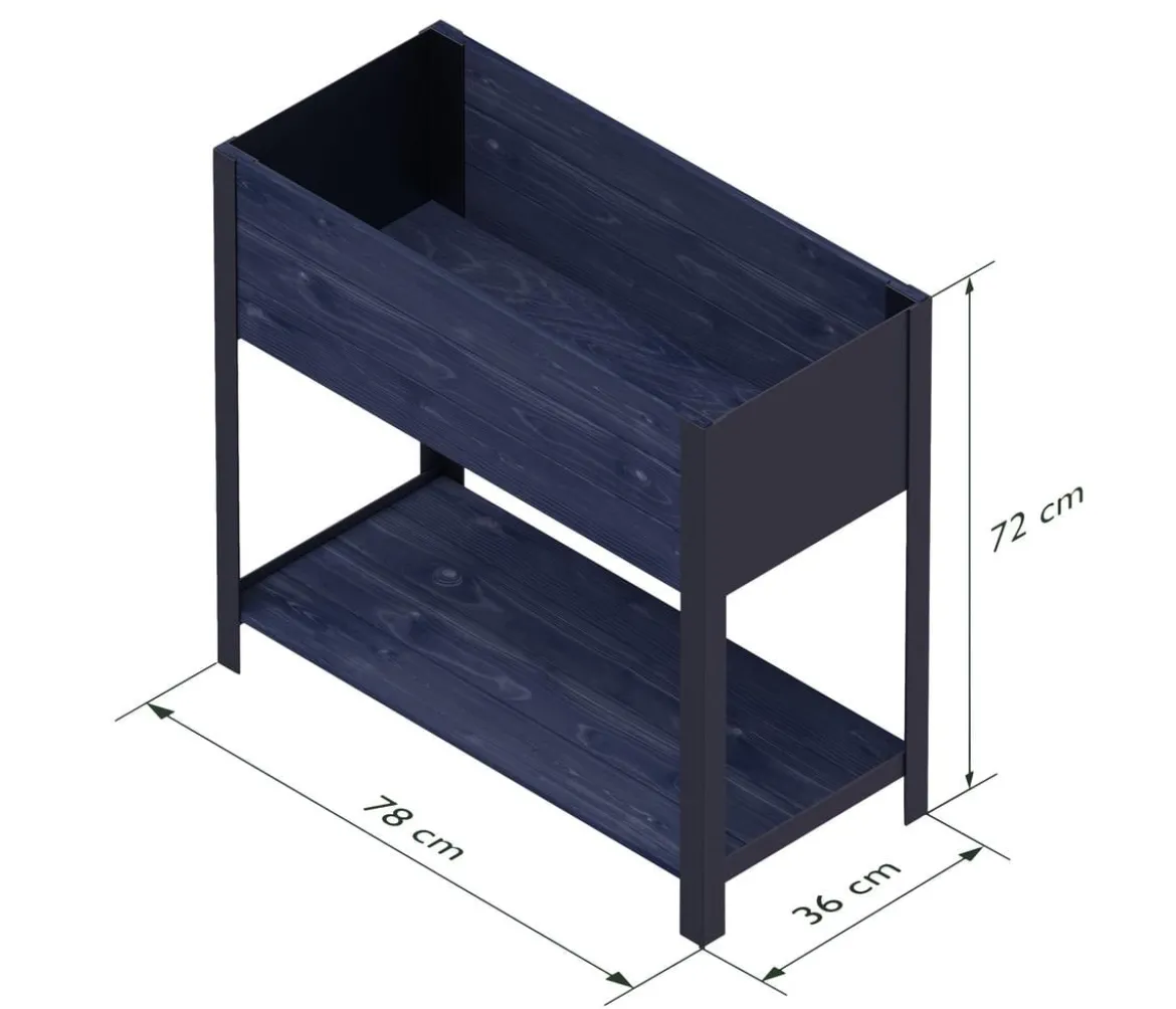 Upyard Holz-Pflanzkasten ModernBox mit Ablage, ca. B78/H72/T36 cm