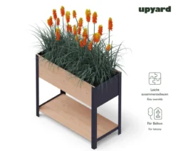 Upyard Holz-Pflanzkasten ModernBox mit Ablage, ca. B78/H72/T36 cm