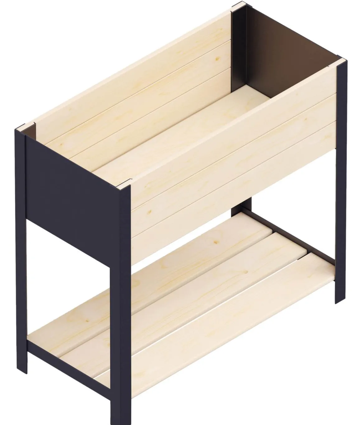 Upyard Holz-Pflanzkasten ModernBox mit Ablage, ca. B78/H72/T36 cm