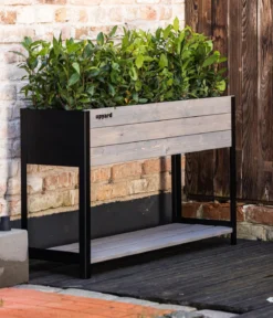 Upyard Holz-Pflanzkasten ModernBox mit Ablage, ca. B78/H72/T36 cm
