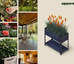 Upyard Holz-Pflanzkasten ModernBox mit Ablage, ca. B78/H72/T36 cm