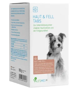 Valetumed Ergänzungsfutter für Hunde Haut & Fell Tabs, 180 g