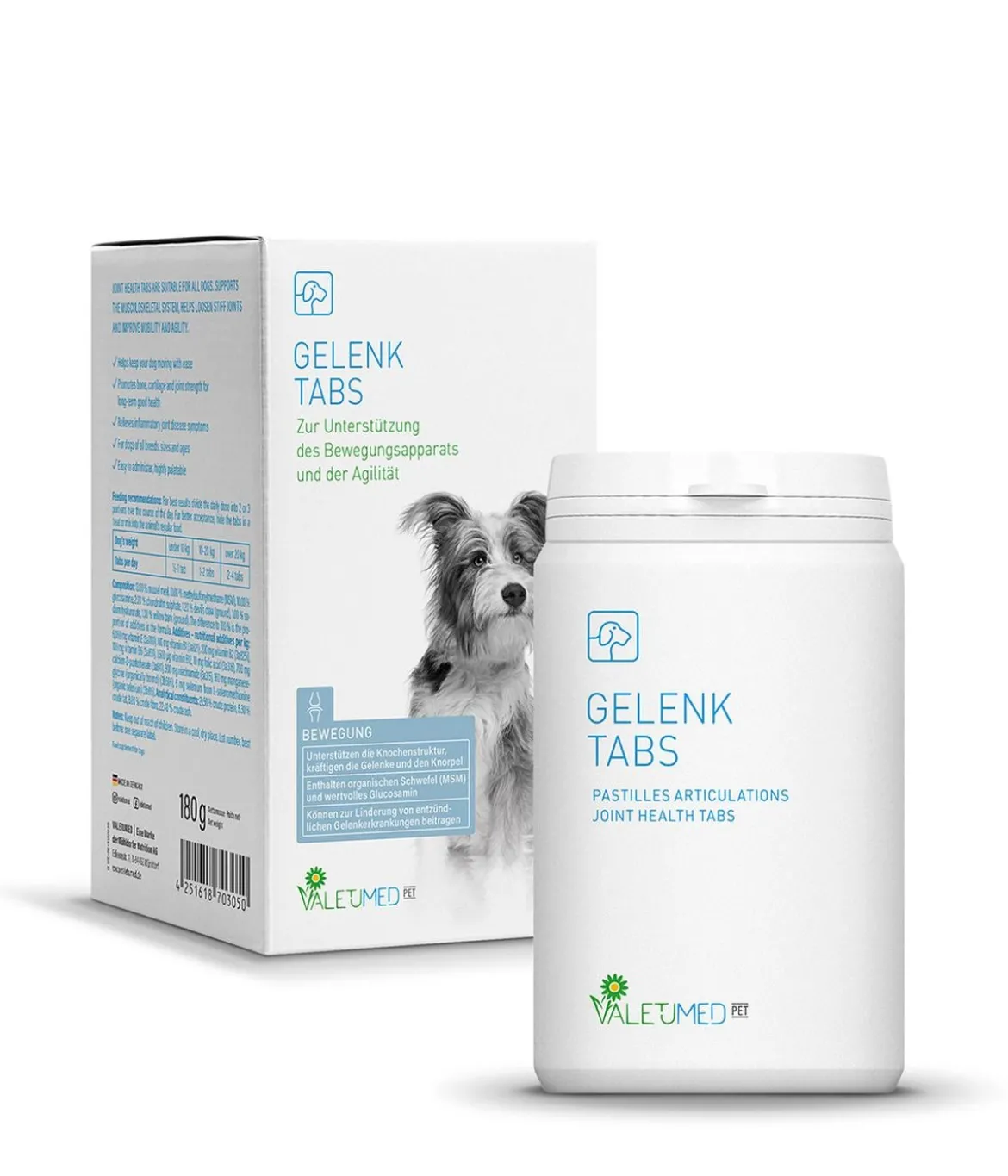 Valetumed Ergänzungsfutter für Hunde Gelenk Tabs, 180 g