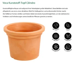 Veca Kunststoff-Topf Cilindro, rund