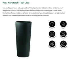 Veca Kunststoff-Topf Clou inkl. Pflanzeinsatz, konisch, anthrazit