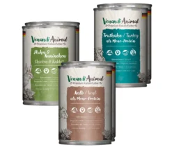 Venandi Animal Nassfutter für Katzen Adult Probierpaket 2, 6 x 400 g