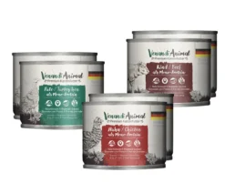 Venandi Animal Nassfutter für Katzen Adult Probierpaket 1, 6 x 200 g