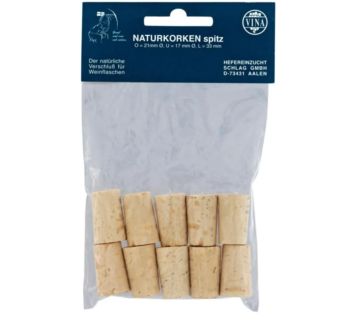 Vina Naturkorken spitz, 10er-Set