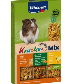 Vitakraft® Nagersnack Kräcker® Original Mix + Citrus/Gemüse/Honig für Meerschweinchen, 3er Pack