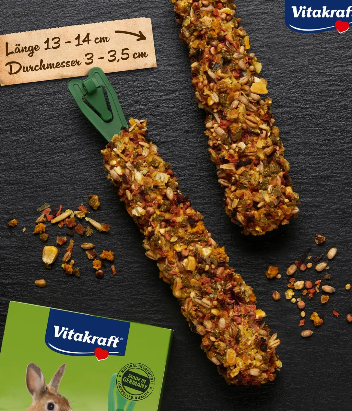 Vitakraft® Nagersnack Kräcker® Original Gemüse & Rote Beete für Zwergkaninchen, 2er Pack