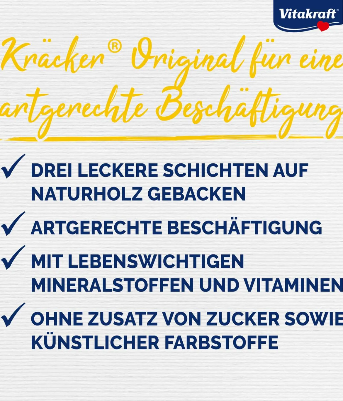 Vitakraft® Vogelsnack Kräcker® Original Honig + Sesam für kleine Papageien, 2er Pack