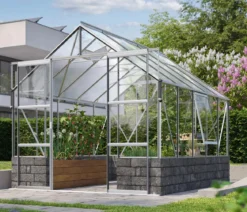 Vitavia Gewächshaus Cassiopeia 8300 ESG/NSG, inkl. Sockelmauer Basalt