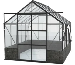 Vitavia Gewächshaus Cassiopeia 8300 ESG/NSG, inkl. Sockelmauer Basalt
