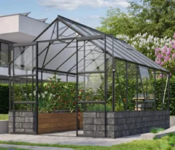 Vitavia Gewächshaus Cassiopeia 9900 ESG/HKP, inkl. Sockelmauer Basalt