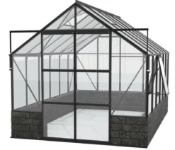 Vitavia Gewächshaus Cassiopeia 9900 ESG/HKP, inkl. Sockelmauer Basalt