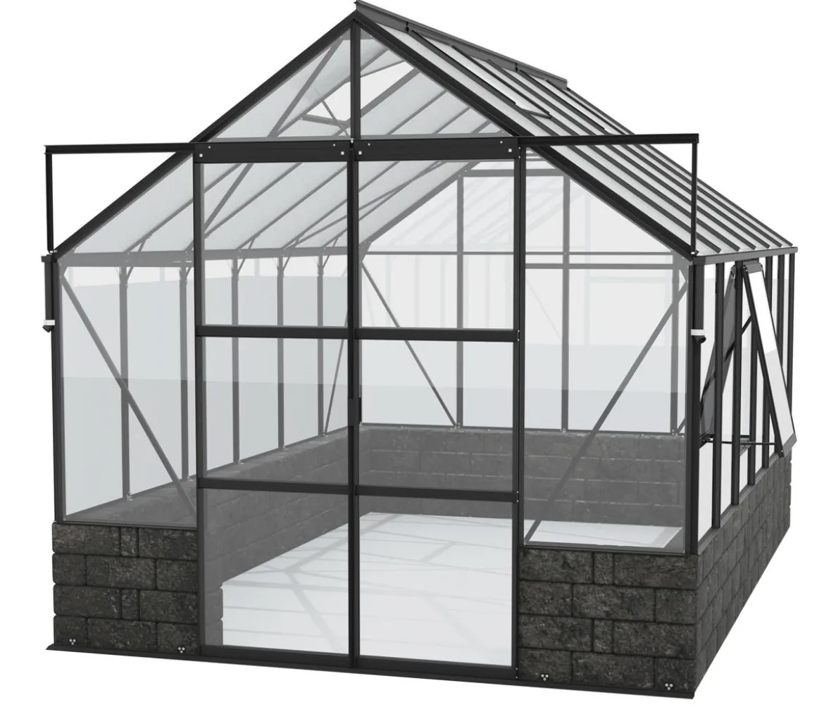 Vitavia Gewächshaus Cassiopeia 9900 ESG/HKP, inkl. Sockelmauer Basalt