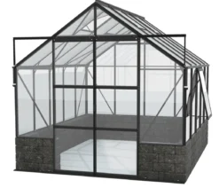Vitavia Gewächshaus Cassiopeia 8300 ESG/HKP, inkl. Sockelmauer Basalt