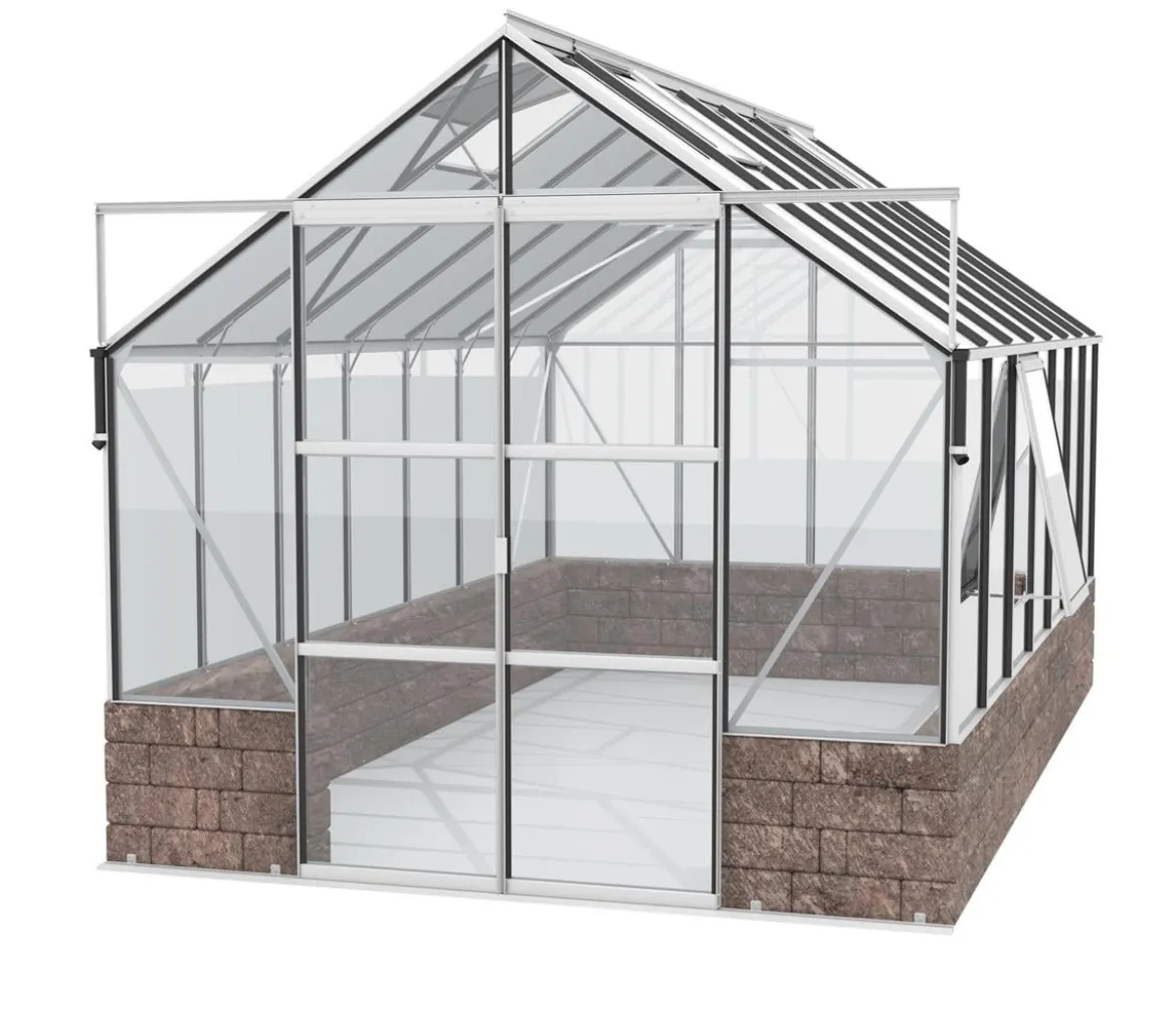 Vitavia Gewächshaus Cassiopeia 11500 ESG, inkl. Sockelmauer Herbstlaub