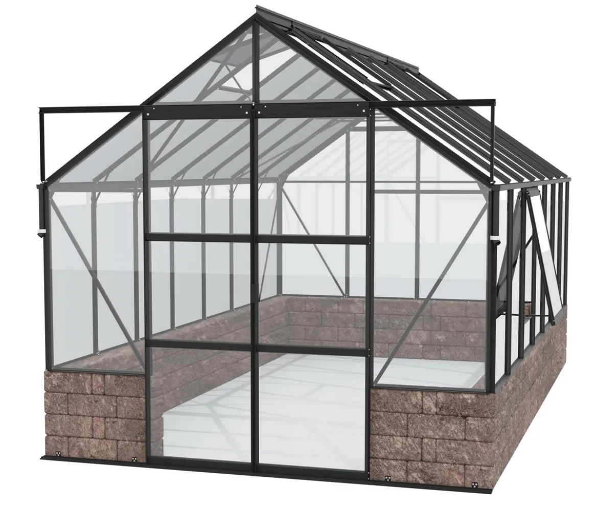 Vitavia Gewächshaus Cassiopeia 11500 ESG, inkl. Sockelmauer Herbstlaub