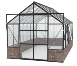 Vitavia Gewächshaus Cassiopeia 11500 ESG/HKP, inkl. Sockelmauer Herbstlaub
