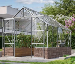 Vitavia Gewächshaus Cassiopeia 9900 ESG, inkl. Sockelmauer Herbstlaub