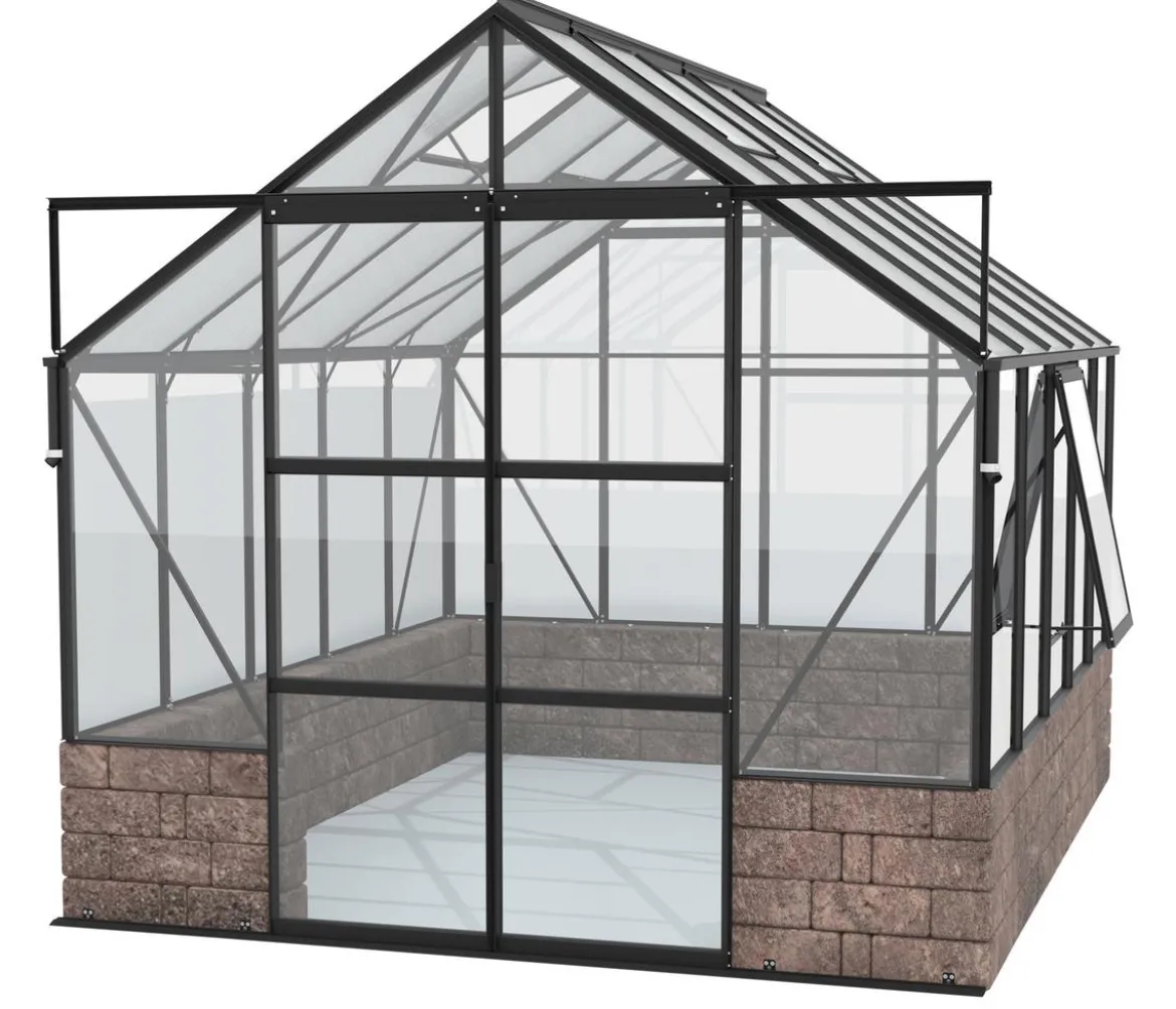 Vitavia Gewächshaus Cassiopeia 8300 ESG/HKP, inkl. Sockelmauer Herbstlaub