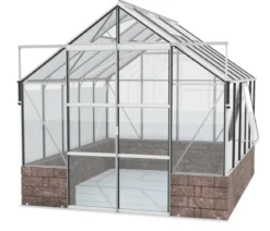 Vitavia Gewächshaus Cassiopeia 8300 ESG/HKP, inkl. Sockelmauer Herbstlaub