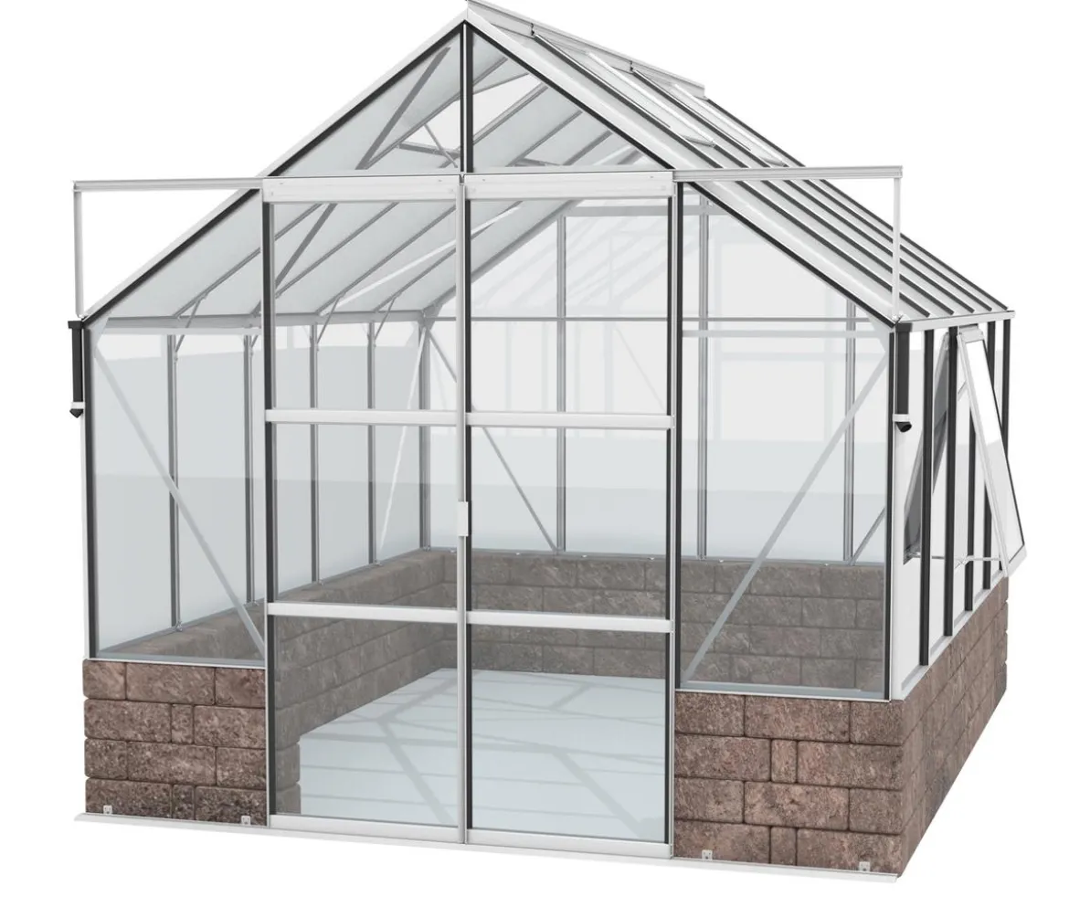 Vitavia Gewächshaus Cassiopeia 8300 ESG/HKP, inkl. Sockelmauer Herbstlaub