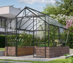 Vitavia Gewächshaus Cassiopeia 8300 ESG/NSG, inkl. Sockelmauer Herbstlaub
