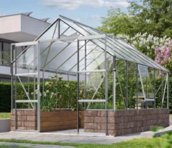 Vitavia Gewächshaus Cassiopeia 9900 ESG/NSG, inkl. Sockelmauer Herbstlaub