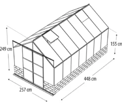 Vitavia Gewächshaus Cassiopeia 11500 ESG, inkl. Sockelmauer Basalt